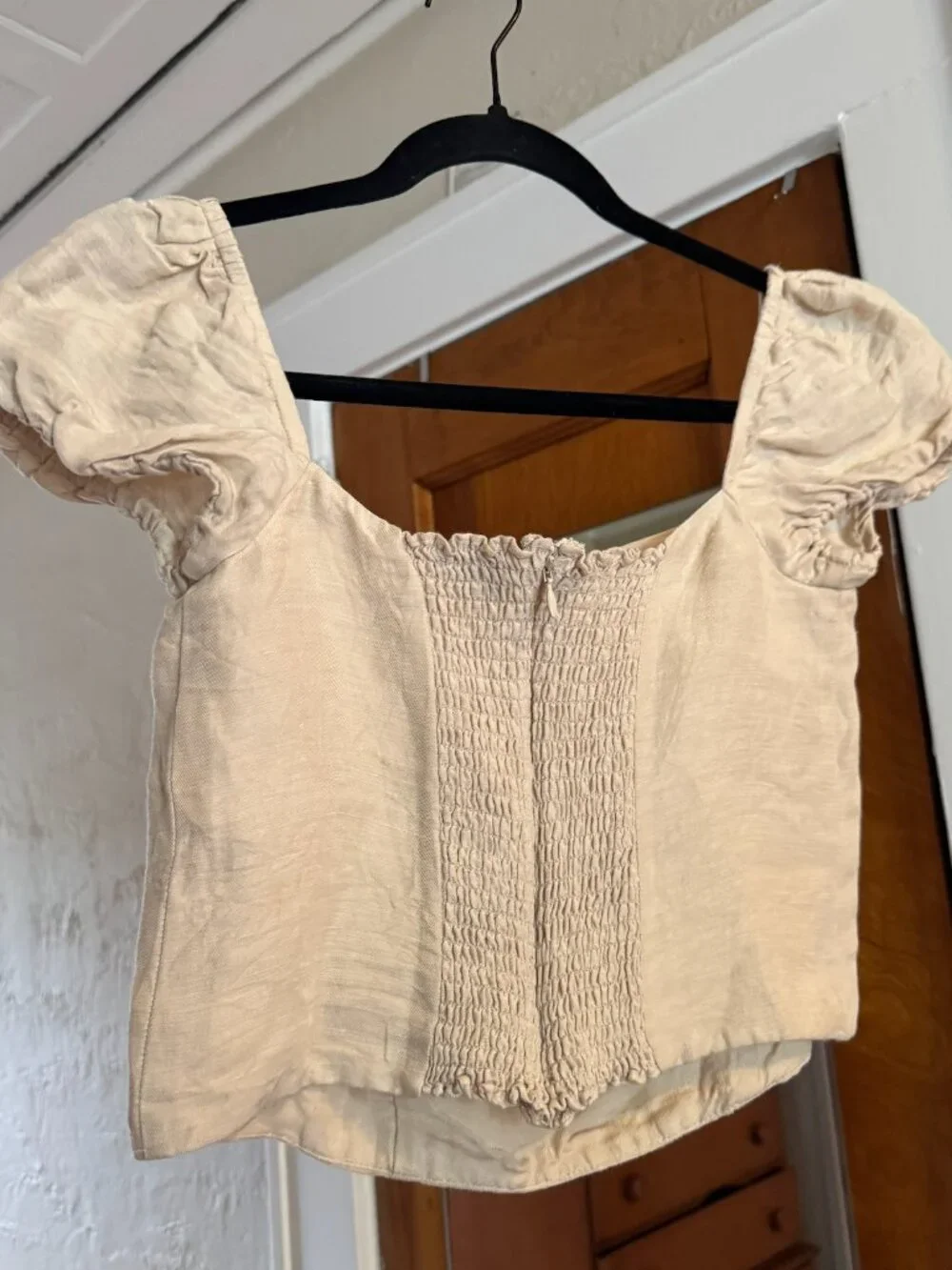 J.Crew Squareneck Linen-Cupro Blend Top — Size XS